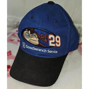 Vintage NASCAR GM Kevin Harvick #29 TAZ Strapback Hat Car Racing Tasmanian Devil